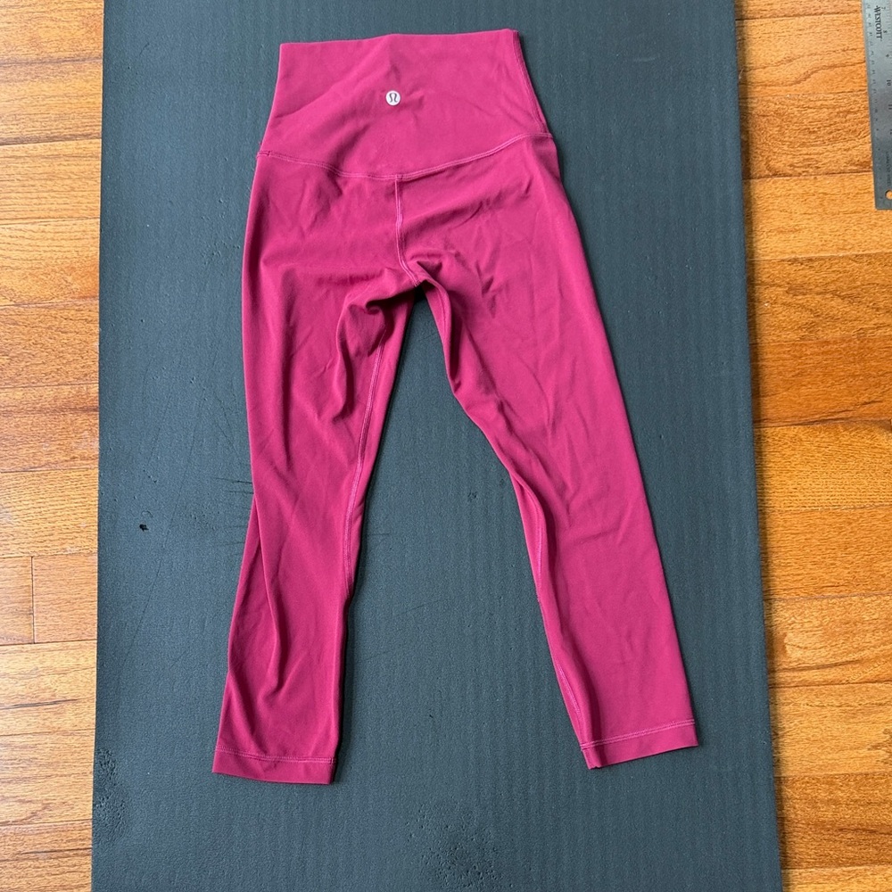 lululemon athletica womens High-Rise Cropped Leggings - Red / Pink